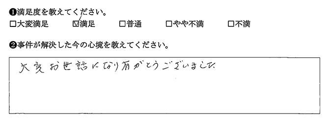 大変お世話になり有がとうございました