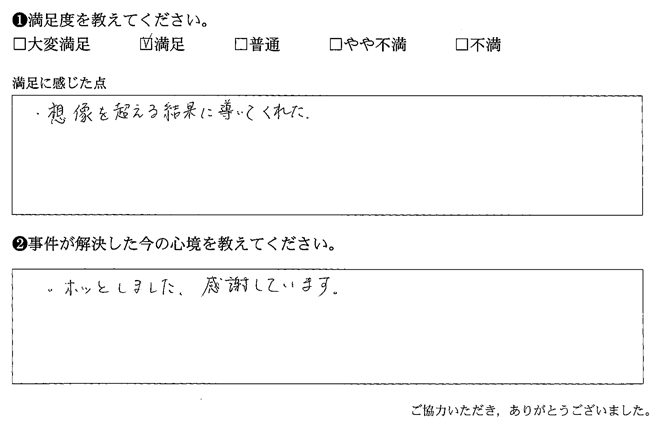 想像を超えた結果に導いてくれた